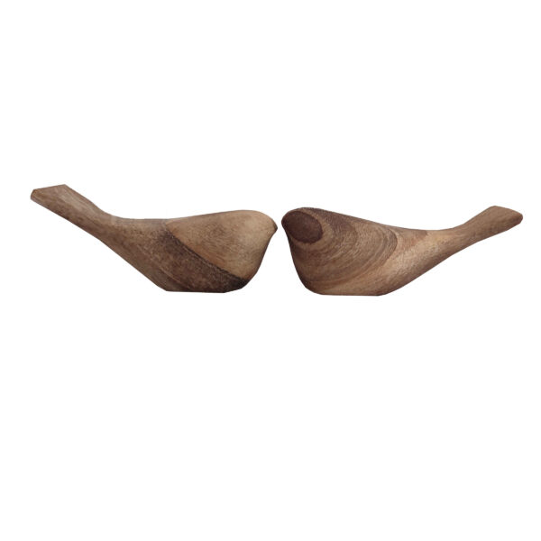 Decorative Wooden Bird Figurine – Perfect for Home Decor with Rustic Style (x2)