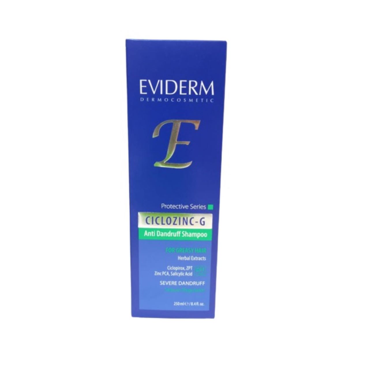 Eviderm Anti-Dandruff and Anti-Itch Shampoo, Suitable for Oily Hair, Contains Ciclopirox 250 ml