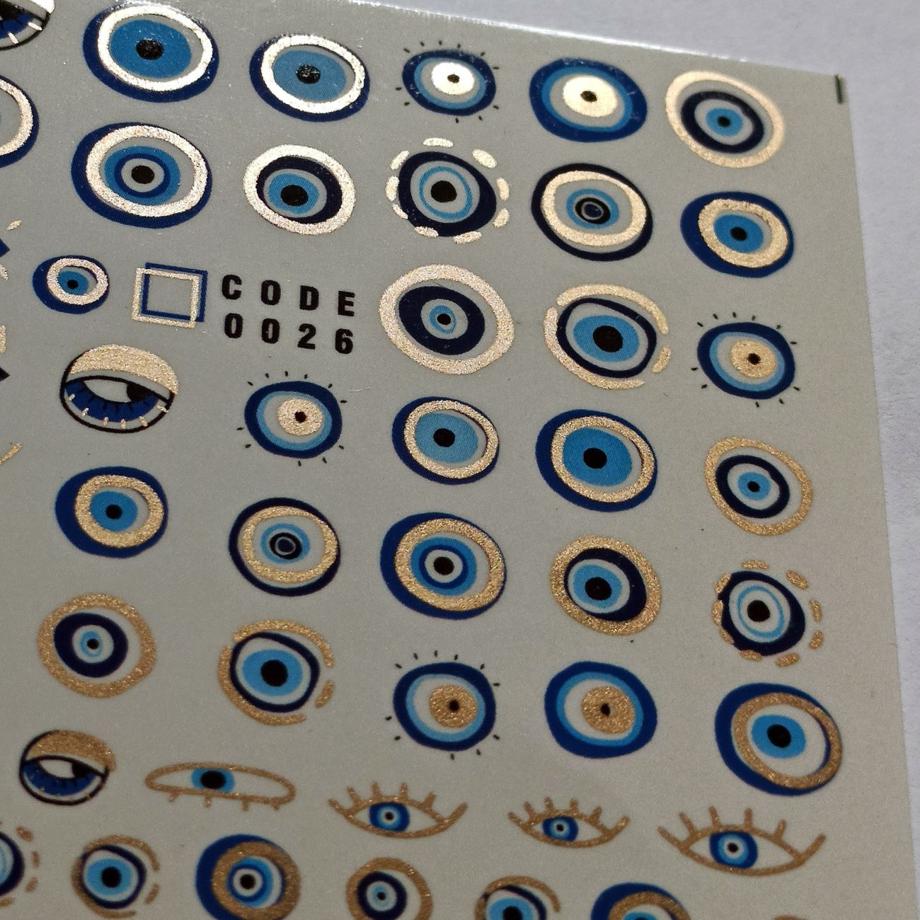 Evil Eye Nail Stickers Fashionable Designs for Strength, Protection, and Style Pack of 4