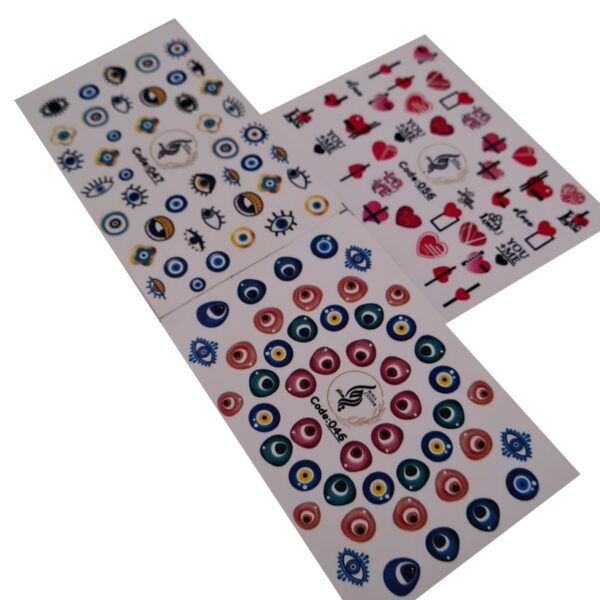 Evil Eye Nail Stickers – Unique Design for Trendy Nails 3 Pcs