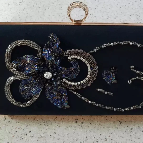 Exquisite Hand Beaded Clutch Bag with Elegant Handcrafted Design
