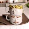 Fantasy Couple Ceramic Mug Set – Elegant Pair Featuring Headband and Earring Details
