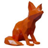 Geometric Fox Cubism Figurine - Handcrafted Modern Art