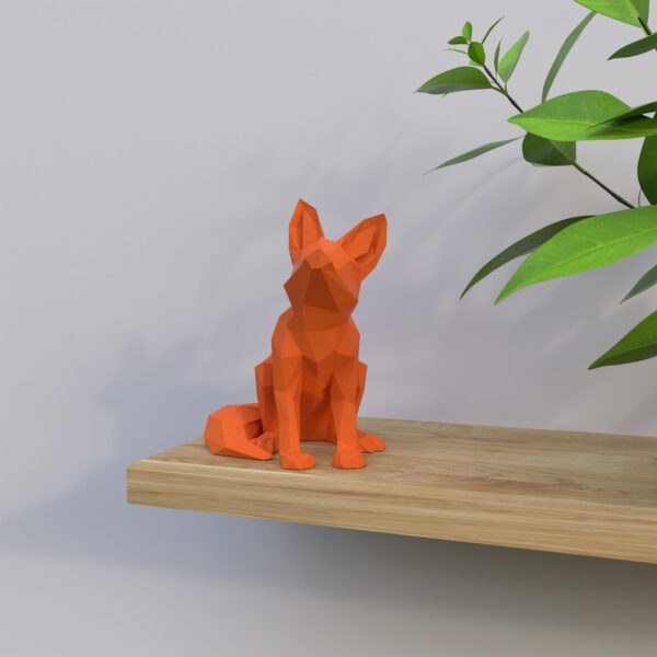 Geometric Fox Cubism Figurine – Handcrafted Modern Art