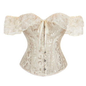 Bustier Corset – Perfect for Party with Floral Design in Milky