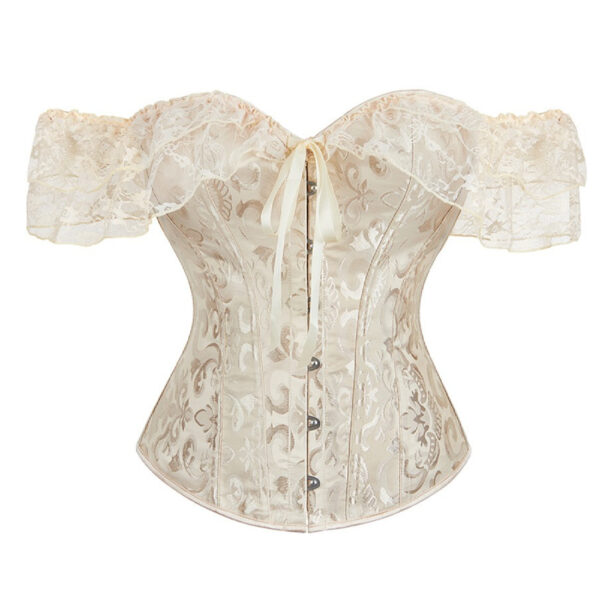Bustier Corset – Perfect for Party with Floral Design in Milky