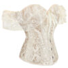 Bustier Corset – Perfect for Party with Floral Design in Milky