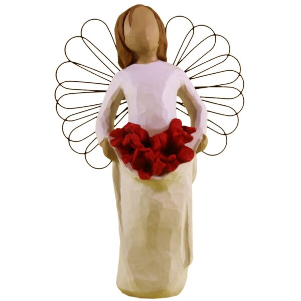 Graceful Angel Holding a Bouquet of Roses A Symbol of Love and Serenity