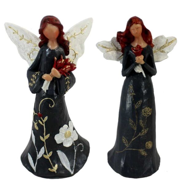 Graceful Angel Statue with Bouquet – Symbol of Serenity and Elegance 2Pcs
