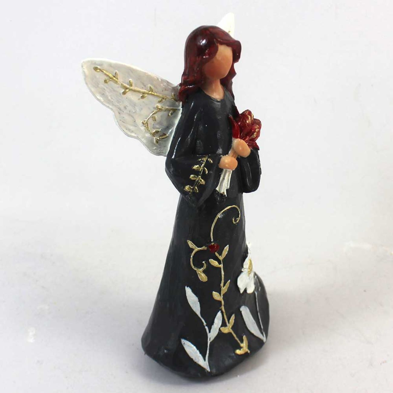 Graceful Angel Statue with Bouquet – Symbol of Serenity and Elegance 2Pcs