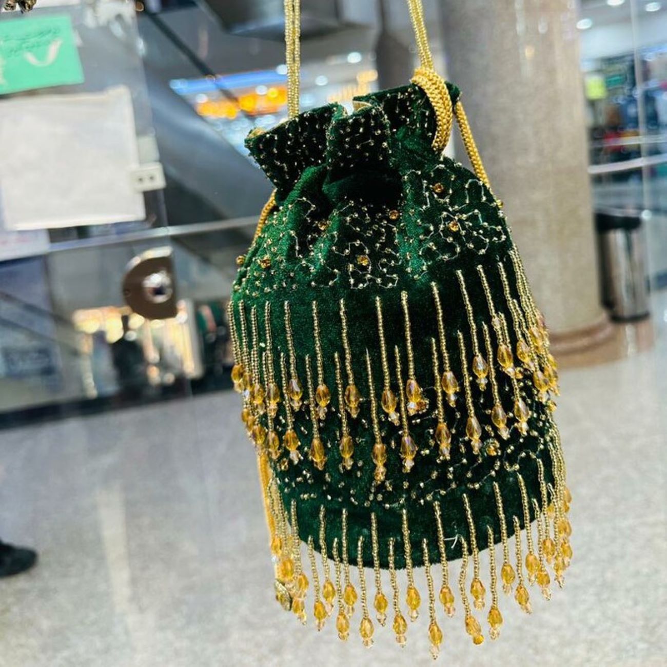 Hand Beaded Clutch Bag in Cylindrical Shape in Different Color – Traditional Design