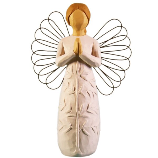 Handcrafted Angel Figurine with Wire Wings Symbol of Peace & Sereniy