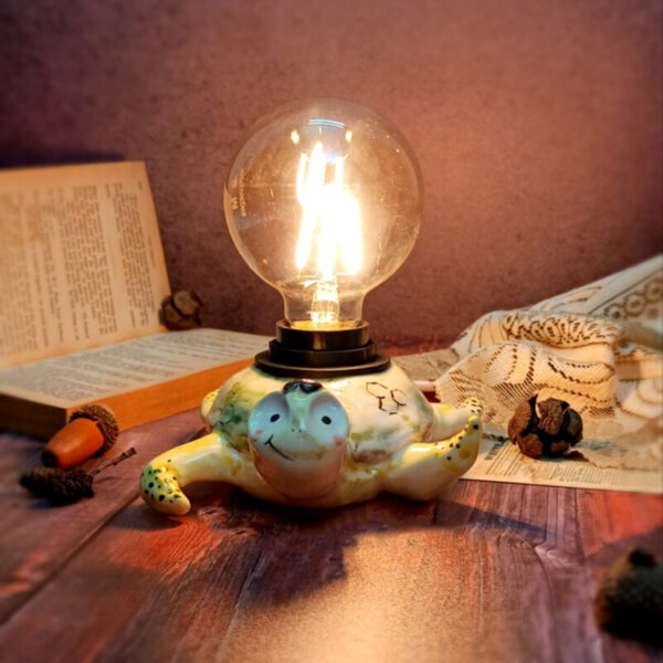 Handcrafted Ceramic Turtle Lamp Unique and Artistic Table Lamp for a Stylish Touch