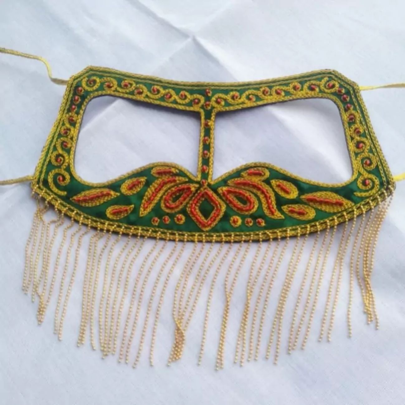 Handcrafted Decorative Mask with Intricate Embroidery 4 Different Designs in 1 pack