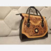 Handcrafted Natural Leather Bag – Hand Engraved, Painted, and Stitched with Intricate Carving Design