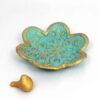 Handcrafted Pottery Incense Holder – Bird & Flower Design in Turquoise