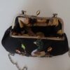 Hand Beaded Clutch Bag Floral Design in Black Color - Timeless Design