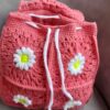 Handmade Crochet Bag Flower Design for Kids in Pink Color - Stylish and Cute