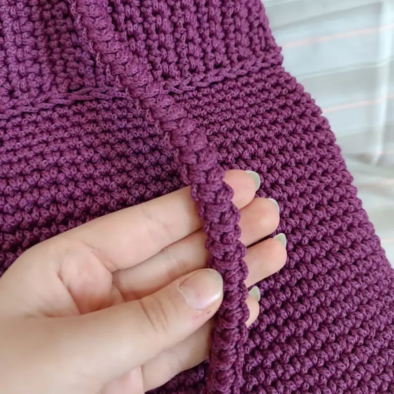 Handmade Crochet Bag Unique and Stylish for Every Occasion in Violet Color
