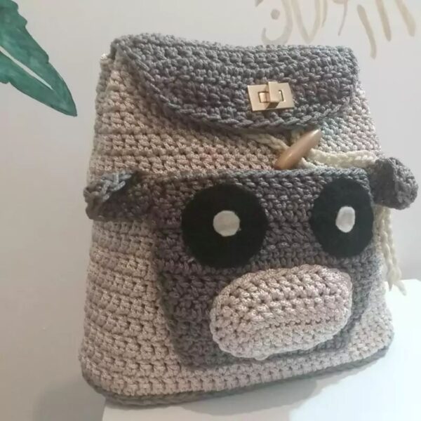Handmade Crochet Kids Backpack Cartoon Design – Cute & Stylish Bag