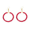 Hoop Earrings for Women - Red Wrapped bead Design