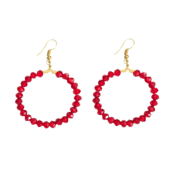 Hoop Earrings for Women – Red Wrapped bead Design