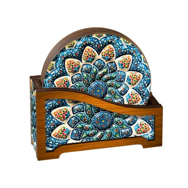 Iranian-Inspired Wooden Coasters Ancient Craft & Modern Style (Set of 6)