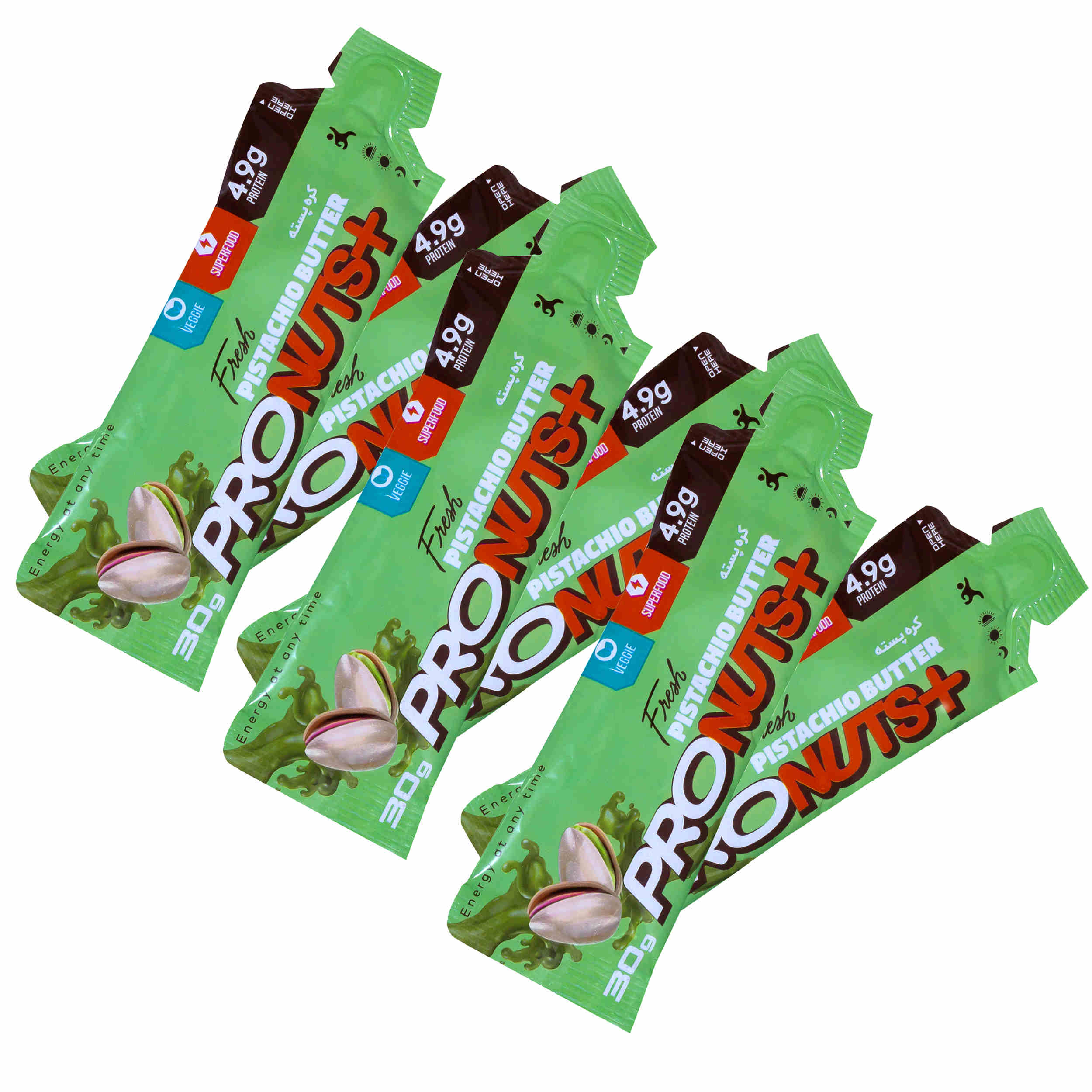 Iranian Pistachio Butter Single-Serve Rich in Protein, 30 gr (10 pcs)
