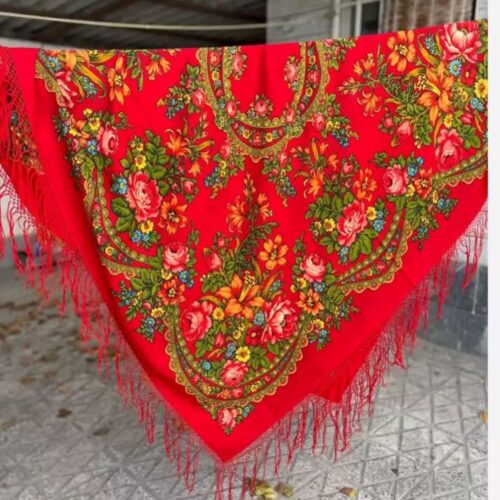Serene Elegance Handcrafted Light Blue Turkmen Scarf – A Touch of Tradition and Tranquility