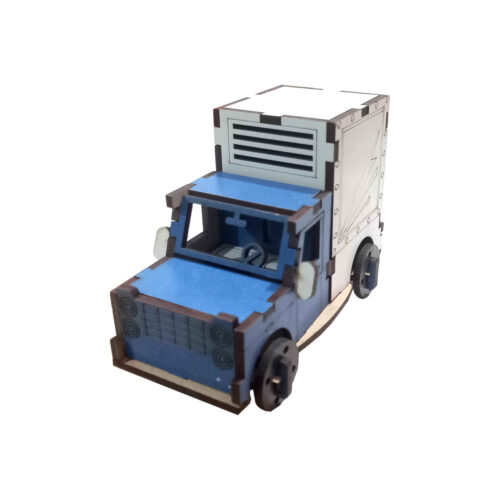 Maquette Model Kit – Wooden Refrigerated Nissan Junior 1956 Truck Perfect for Decor