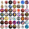 Matte Finish Pinback Buttons – Set of 49 with International Football Club Logos