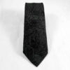Men's Tie Set with Pocket Square, Cufflinks, and Tie Clip with Paisley Design in Dark Green