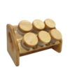 Modern Round Glass Spice Rack with Wooden Lids – Functional & Beautiful