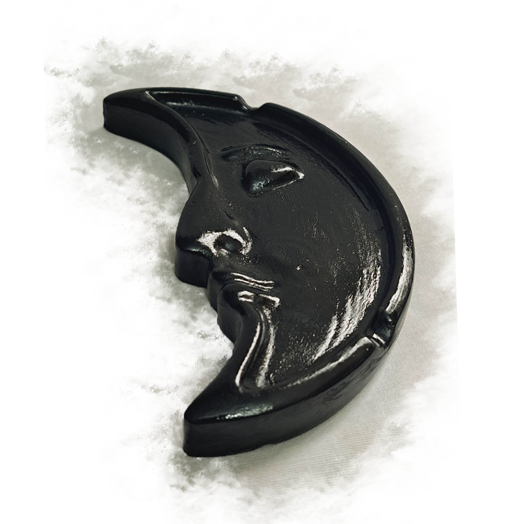 Novelty Ashtray in Ceramic – Crescent Moon, Unique Smoking Accessory