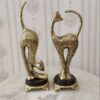 Pair of Bronze Cat Sculptures Elegant Design A Timeless Masterpiece of Art