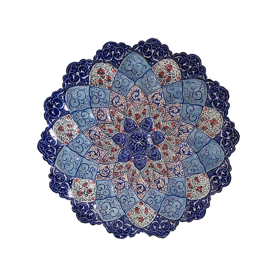 Persian Minakari Decorative Copper Plate with - Hand-Painted, A Timeless Masterpiece