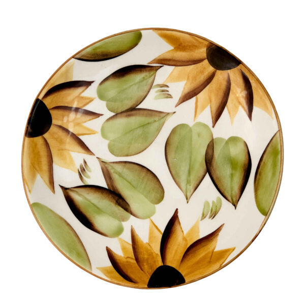 Ceramic Dinnerware Plate - Sunflower Pattern,  Microwave & Dishwasher Safe