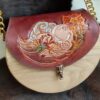 Real Leather Shoulder Bag – Wooden Body with Handcrafted Leather Engraved Door