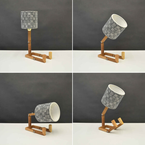 Funky Robot Desk Lamp – with Striped Pattern Handcrafted