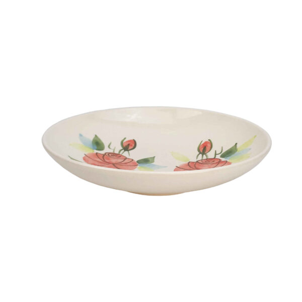 Ceramic Dinnerware Plate - Rose Pattern, Microwave & Dishwasher Safe