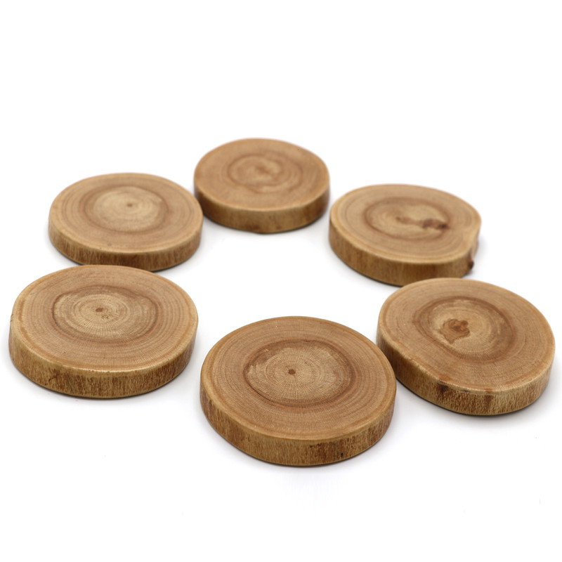 Rustic Wooden Coaster – Handmade Made of Plane Wood for Home Decor (Pack of 6)