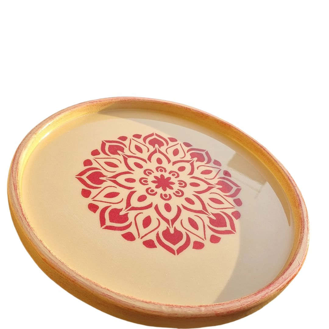 Wooden Tray with Modern Resin Art – Unique Table Accent