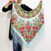 Serene Elegance Handcrafted Light Blue Turkmen Scarf – A Touch of Tradition and Tranquility