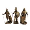 Set of 3 Roman Soldier Statues - Premium Polyester Quality Perfect for Collectors and Home Décor