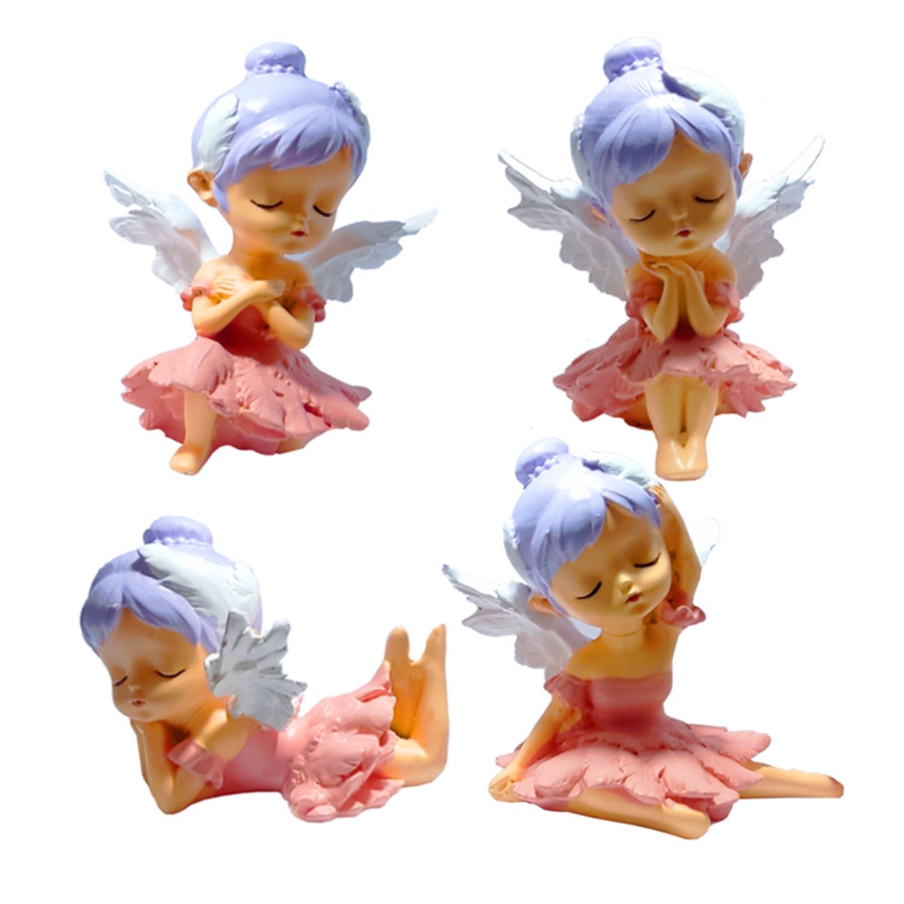 Baby Girl Angel Polyster Suitable For Gift & Baby Room Decor Set of 4 Pcs