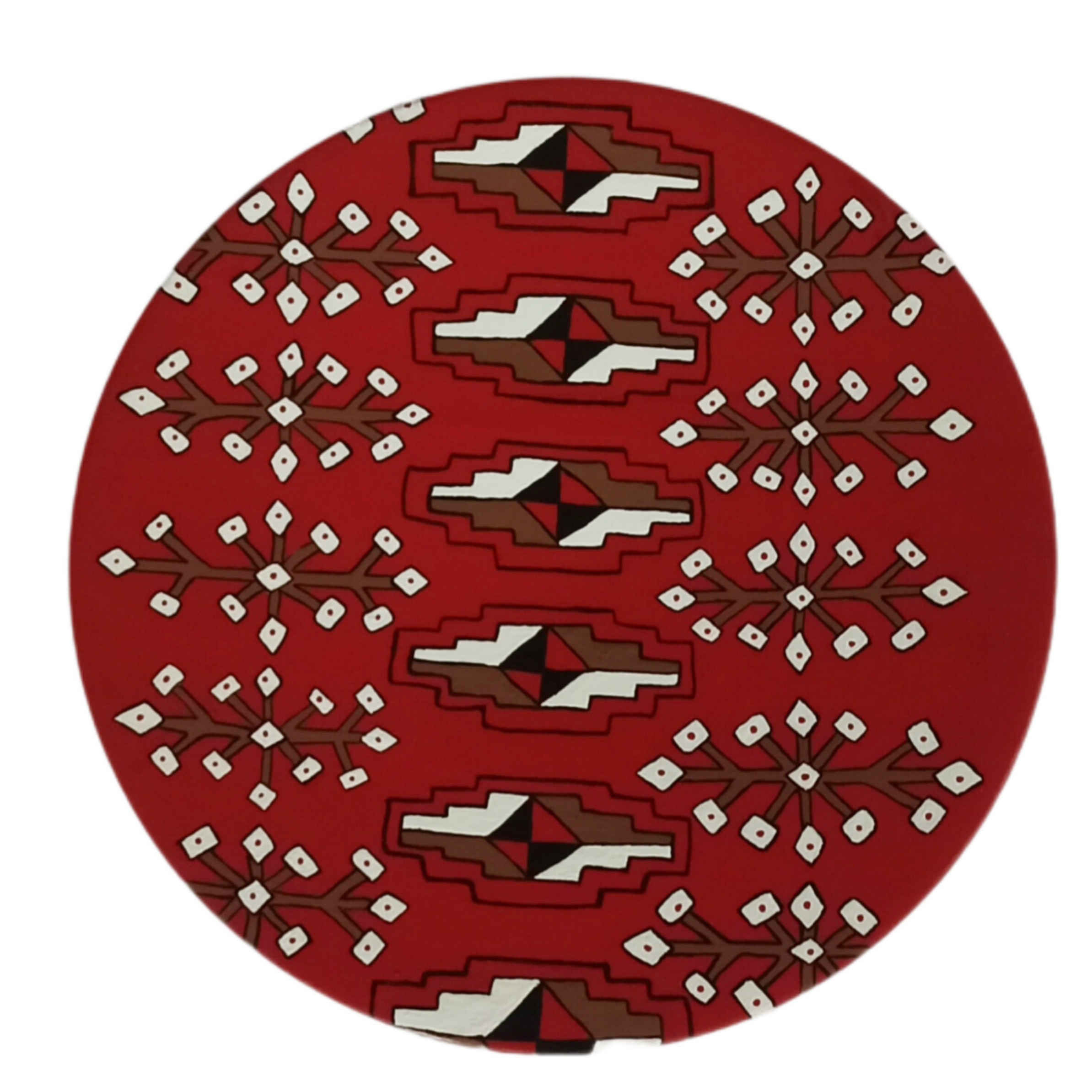 Set of 5 Hand-Painted Decorative Pottery Wall Plate Geometric Persian Design