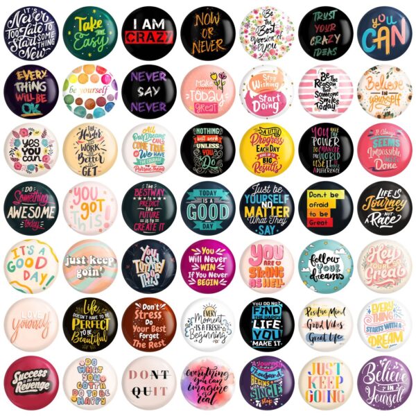 Set of 49  Motivational Quote Pinback – Daily Inspiration to Wear and Share
