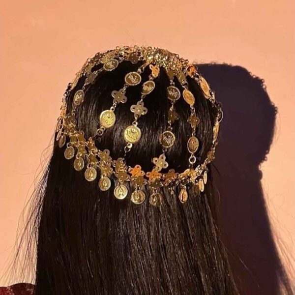 Traditional Coin-Adorned Headpiece – Hormozgan Tribal Headdress