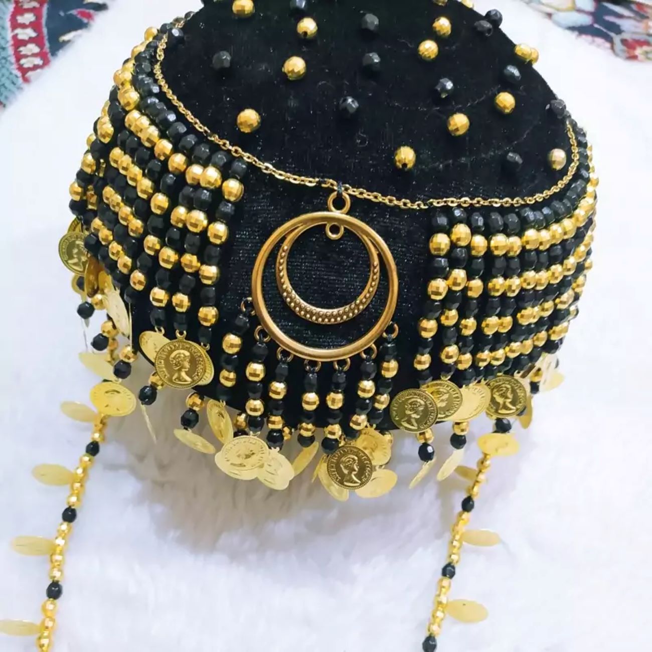 Traditional Kurdish Ethnic Hat – Perfect for Cultural Event with Coin Design