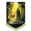 Vertical Velvet Flag with Painting of Imam Reza (A.S.) and the Deer – Hanging Banner